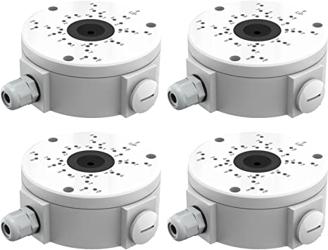 Hiseeu Universal Bullet Security Camera Junction Box, Waterproof/Metal Base/Hide Cables/Wall Ceiling Mount Bracket, Compatible with Security Camera Outdoor Indoor (Dome&Bullet Camera)