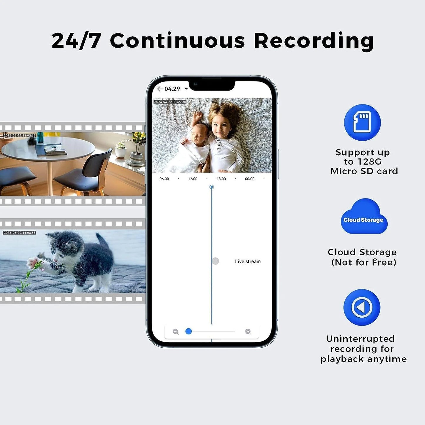 2K Wireless 𝟯𝟲𝟬° 𝙑𝙞𝙚𝙬 Light Bulb Camera with 5G&2.4GHz Wi-Fi & No Subscription