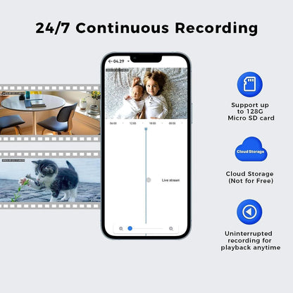 2K Wireless 𝟯𝟲𝟬° 𝙑𝙞𝙚𝙬 Light Bulb Camera with 5G&2.4GHz Wi-Fi & No Subscription