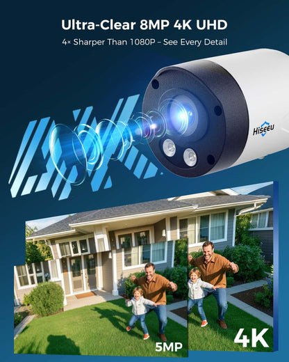 [Wireless 5G/2.4G WiFi-Pro, Expandable 10Channels 4K 10" LCD Monitor NVR] 8MP Wireless Security Camera System BUILD-IN 1TB HDD