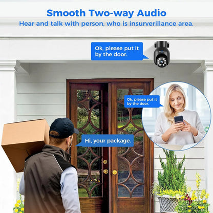 5MP PTZ 𝟯𝟲𝟬° 𝙑𝙞𝙚𝙬 WiFi Security Camera Outdoor Work with Echo Show（Black）