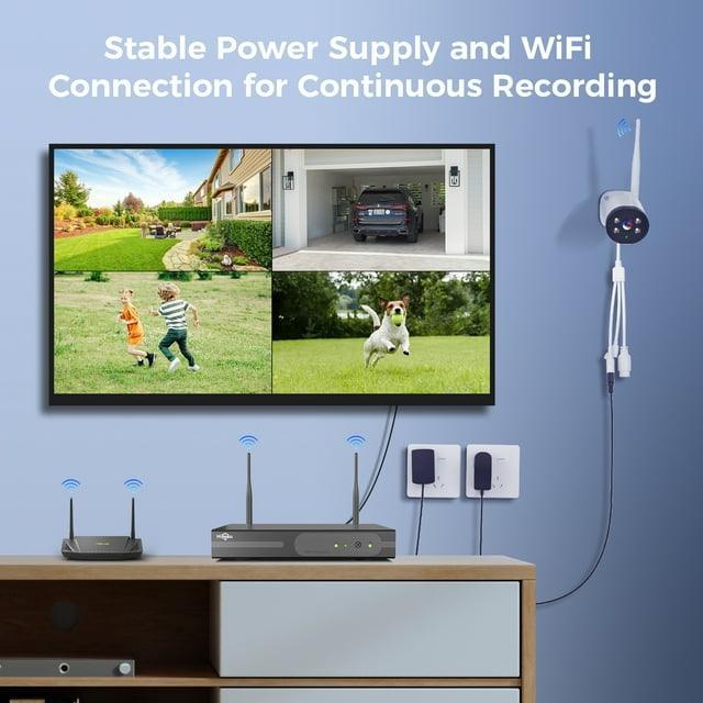 [Wireless,Expandable 10Channels NVR] 2k Wireless Security Camera System BUILD-IN HDD