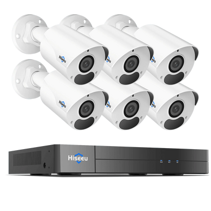 [Wired PoE, IP67 Waterproof, Expandable 16 Channels 4K NVR] 8MP PoE Bullet IP Network Camera System BUILD-IN 3TB HDD with 100ft Night Vision