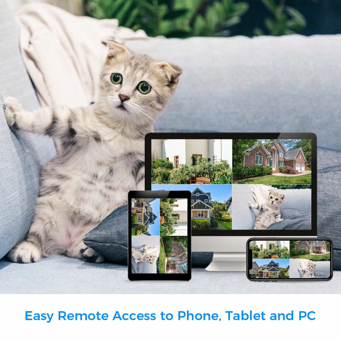 [Wireless Pro, 100ft Range, Expandable 16Channels 4K NVR] 5MP Wireless Security Camera System BUILD-IN HDD