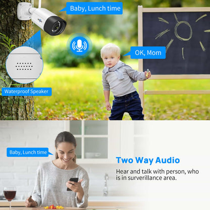 [Wireless Pro, 100ft Range, Expandable 16Channels 4K NVR] 5MP Wireless Security Camera System BUILD-IN HDD With Two Way Audio