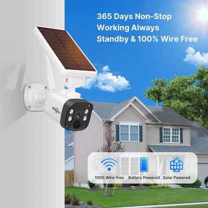 4MP Solar Battery Wireless Security Camera Outdoor with PIR Detection